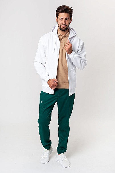 Bluza dresowa męska z kapturem Malfini Trendy Zipper biała