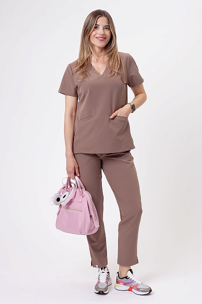 Bluza medyczna damska Sunrise Uniforms Premium Aura cappuccino