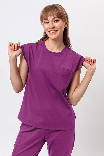 Bluza medyczna damska Cherokee Achieve Crew Neck bakłażanowa