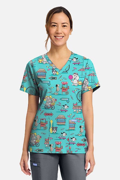 Bluza medyczna damska Cherokee Prints V-neck Vintage Boardwalk