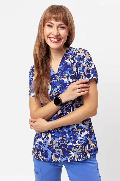 Bluza medyczna damska Sunrise Uniforms Prints Blue Abstract