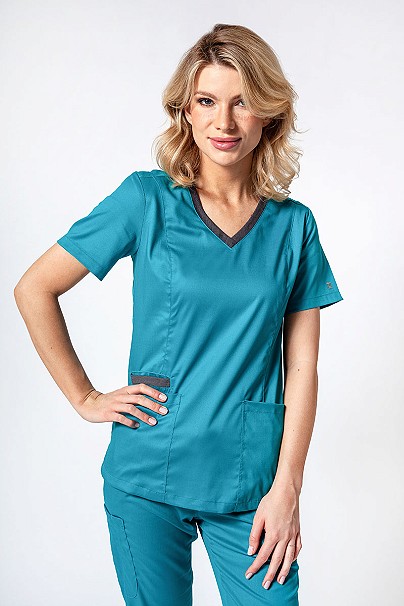 Bluza medyczna damska Maevn Matrix Contrast morski błękit